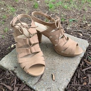 MOVING SALE: Strappy suede heels